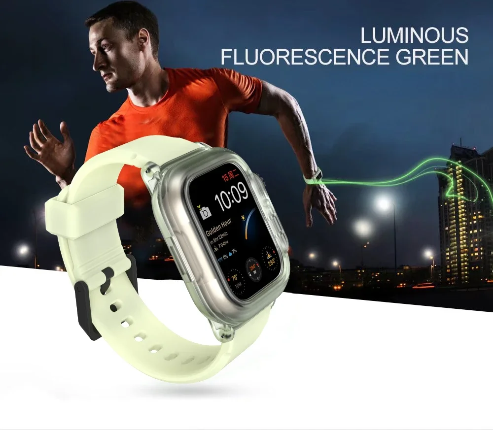 Waterproof Shell for Apple Watch Case 9 8 7 45mm Outdoor Sports Silicone Bracelet Wristband IWatch 6 5 4 SE 44mm 40mm 42mm