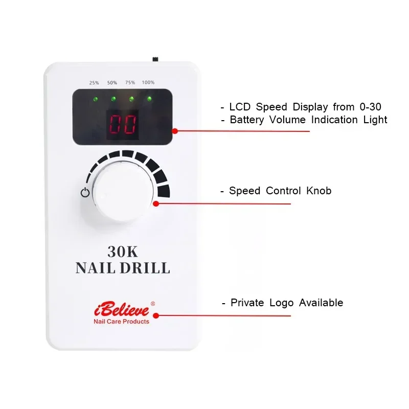 IBELIEVE 291 Nail Drill Machine Unas Professional Nails Accessories Mill for Manicure Polish Pen 30kRPM Nail File  Manicure Pen 3