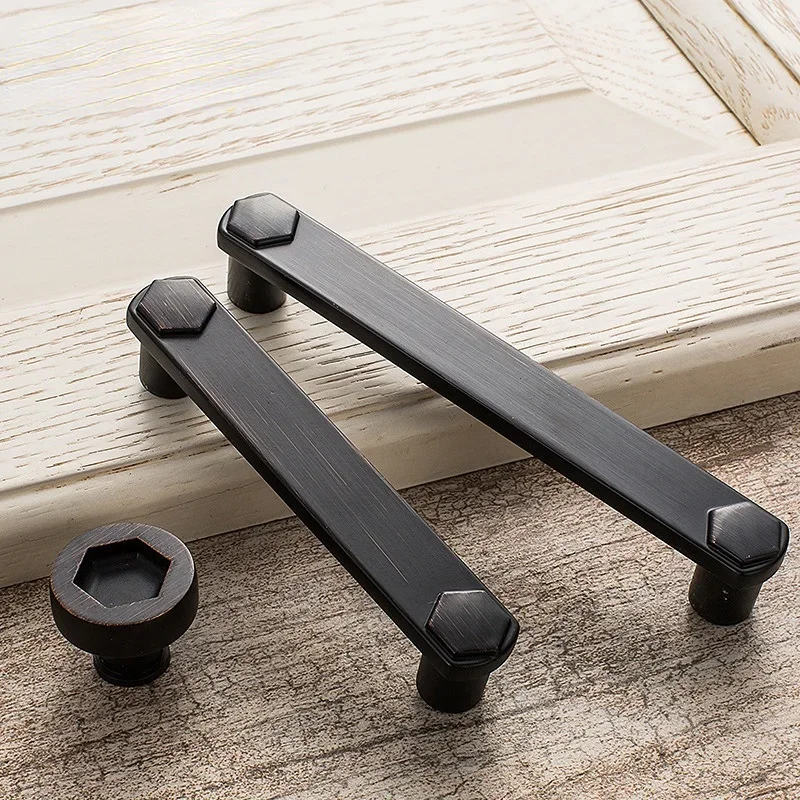 Description Picture 3 of itemVintage Zinc Alloy Black/Coffee Door Handles for Kitchen Cabinet Wardrobe Kitchen Bathroom Knob Furniture Handle