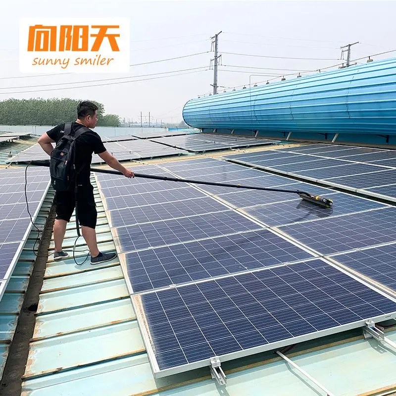 Sunny smiler solar panel cleaning brush custom sizes cleaning brush for solar panel with roller brush