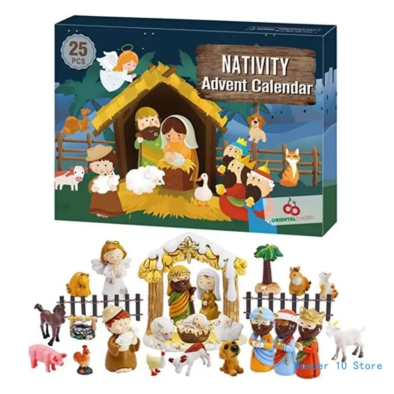 

Whimsical Jesus Nativity Display Enchanting Christmas Countdown Calendar for Children