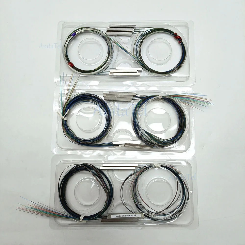 10pcs 1X2 1X4 1X8 1X16 Fiber Optic PLC Splitter Without Connector Cable 250Um 0.25Mm Mini Blockless Bare PLC Splitter