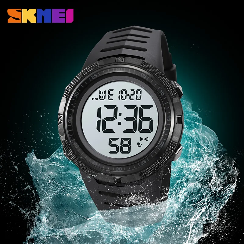 SKMEI Sport Waterproof LED Digital Wristwatch For Men 2Time Stopwatch Alarm Date LED Electronic Men's Watches Fashion Male Clock