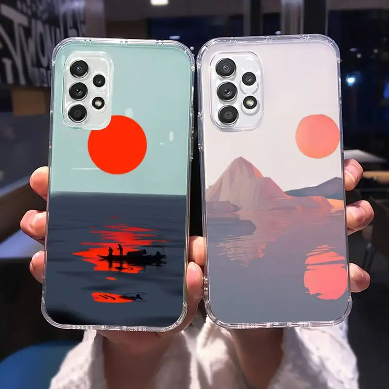 Sunrise Sea Beach Landscape Phone Case Trasparente Per Samsung Galaxy A S Note 23 52 22 20 21 51 71 12 50 10 30 Fe Ultra Plus