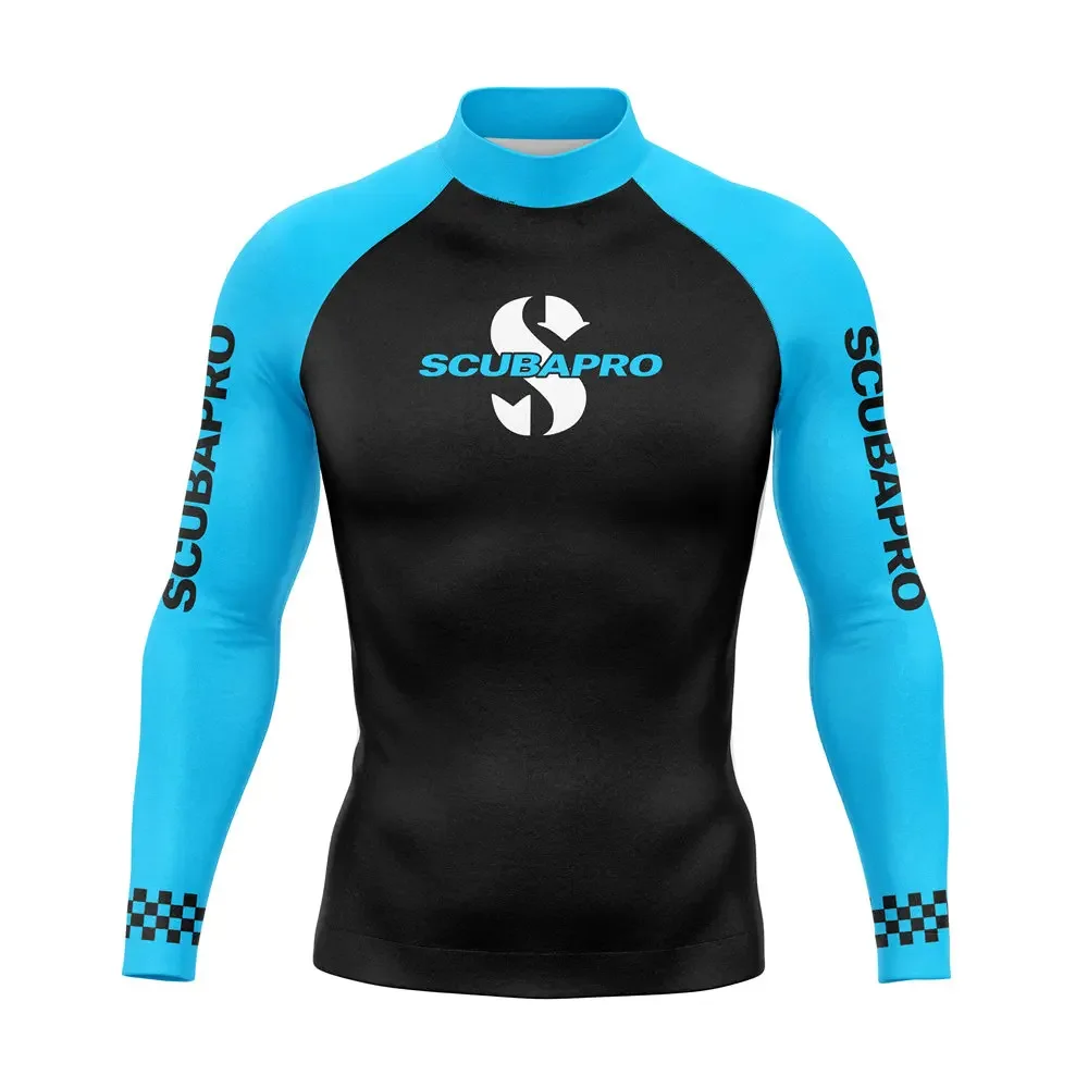 Rash Guard Mens Long Sleeve Sun Protection Surf Shirt Quick Dry Breathable Swimming T-shirt