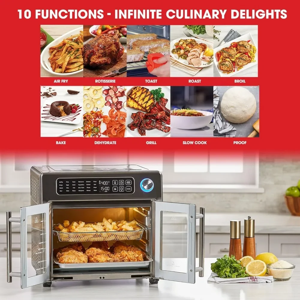 T Extra Large Air Fryer, Convection Toaster Oven with French Doors, Stainless Steel 5