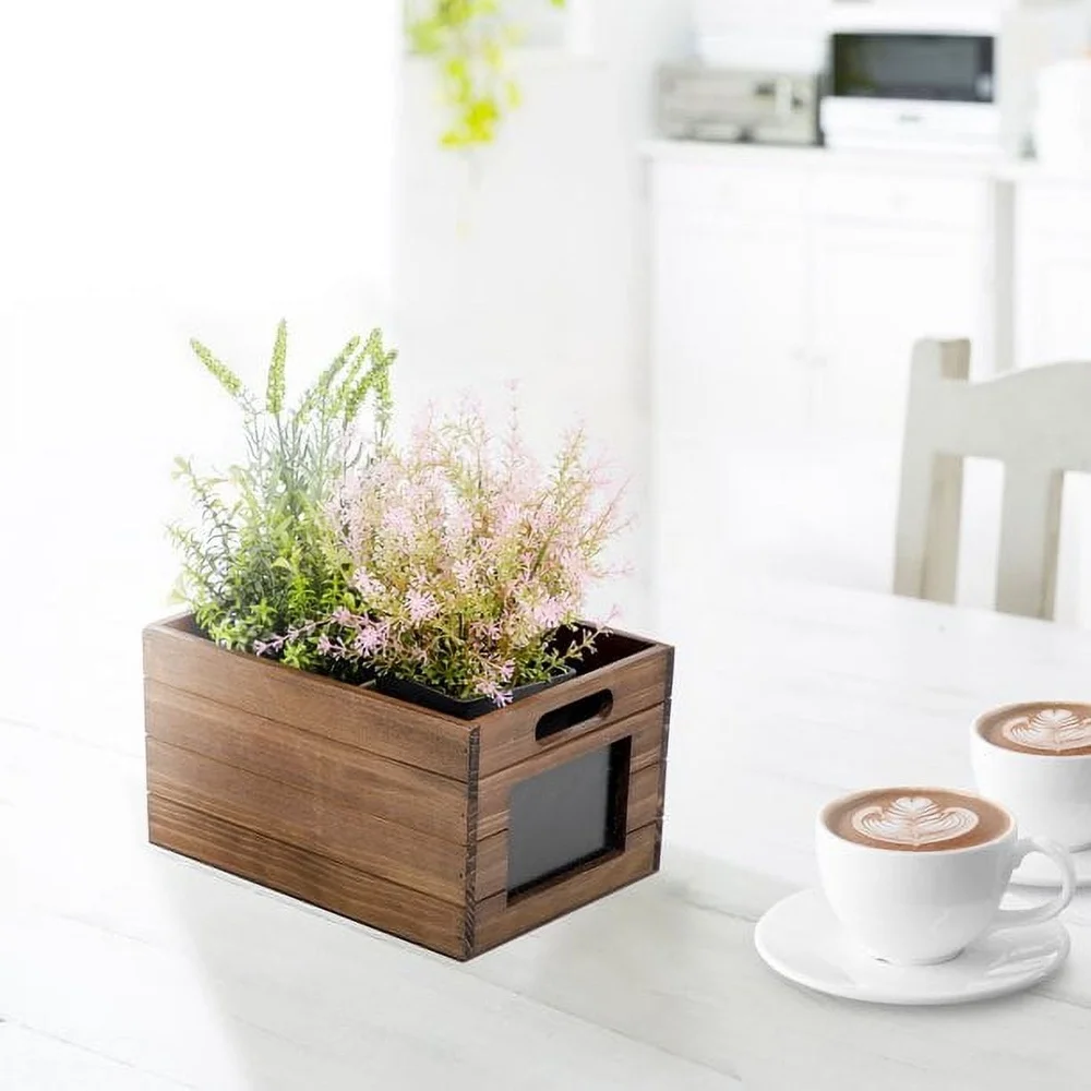 Wood Storage Crate with Chalkboard Label – Multi-functional Home Organizer 6