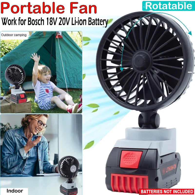 

Portable Mini Fan For Bosch 18V 20V MAX Li-Ion For Gym Workout Car Backseat Outdoors Camping Cordless Fan Bare Tool