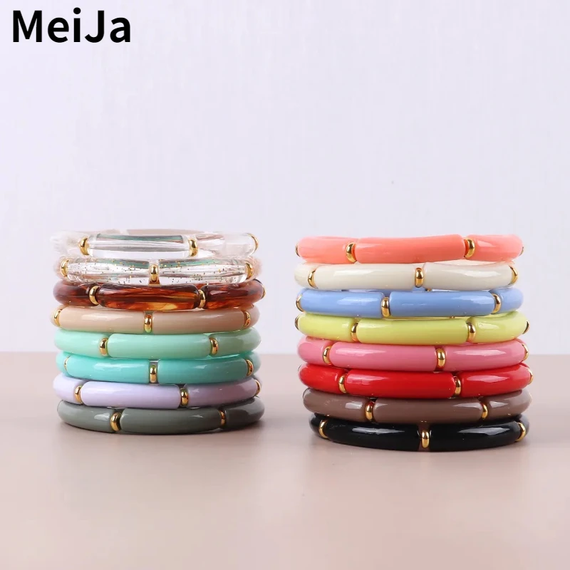 Modern Jewelry Elegant Temperament Colorful Bamboo Acrylic Bracelets For Women Party Gifts Simply Design Accessories Hot Sale