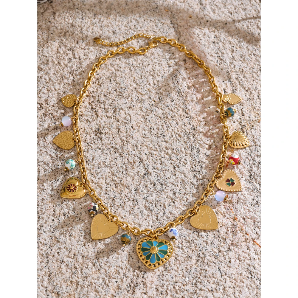 Yhpup 2025 Heart Drop Necklace