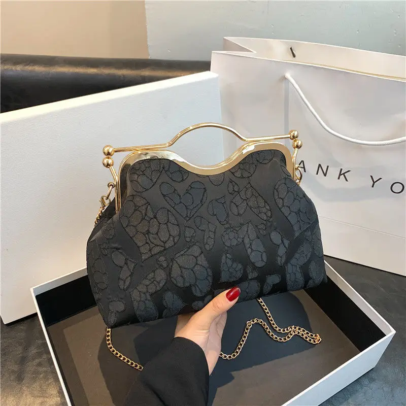 

Retro Vintage Wedding Lace Bag Classic Shell Lock Bags for Chain Women Shoulder Crossbody Bag Women's Handbags Purses