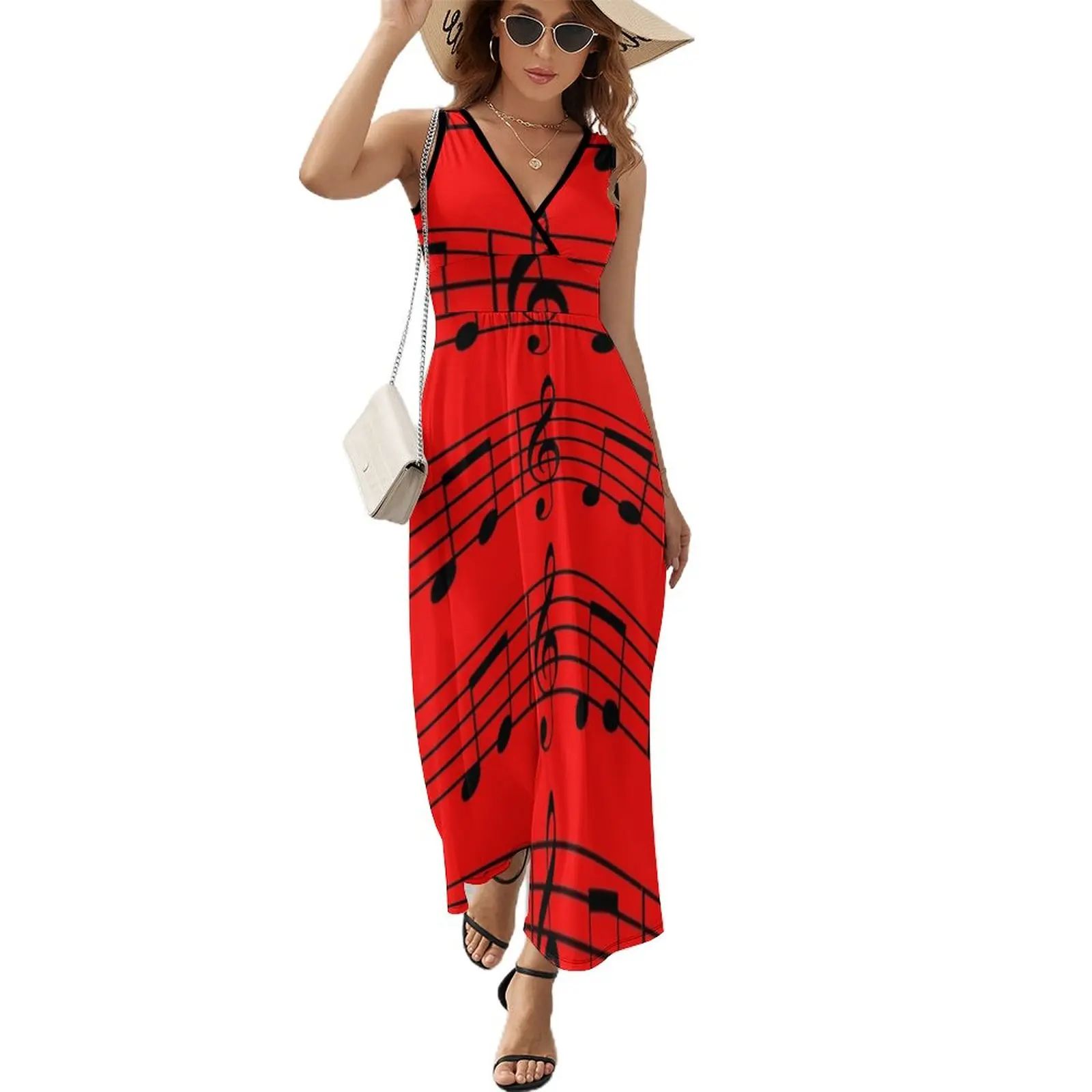 

music notes Sleeveless Dress african dresses for woman elegant guest wedding dress elegant evening dresses for women 2023