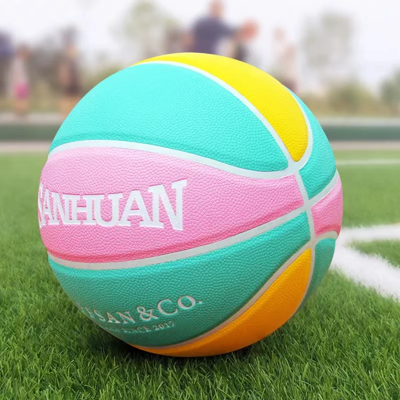 Girl's Summer Basketball Outdoor Indoor Anti-Slip Waterproof PU Ball Training Professional Wear-Resistant Size 5 6 7