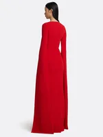 HIGH STREET Newest 2026 Designer Vestido Women's Diamonds Beaded  Cape Sleeve Floor Length Maxi Long Dress - Image 2