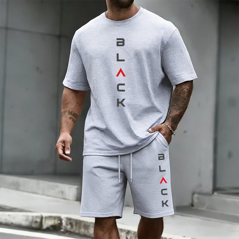 Men's Summer Urban Fashion Tracksuit - Short Sleeve Casual T-Shirt & Shorts Set