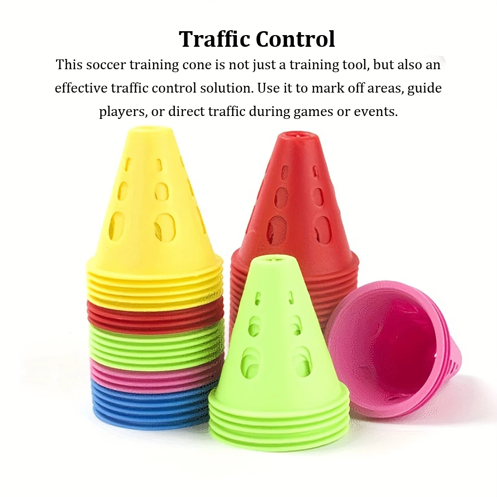10pieces Marking Training Road Cone Portable And Multifunctional Tool For Soccer Training pink