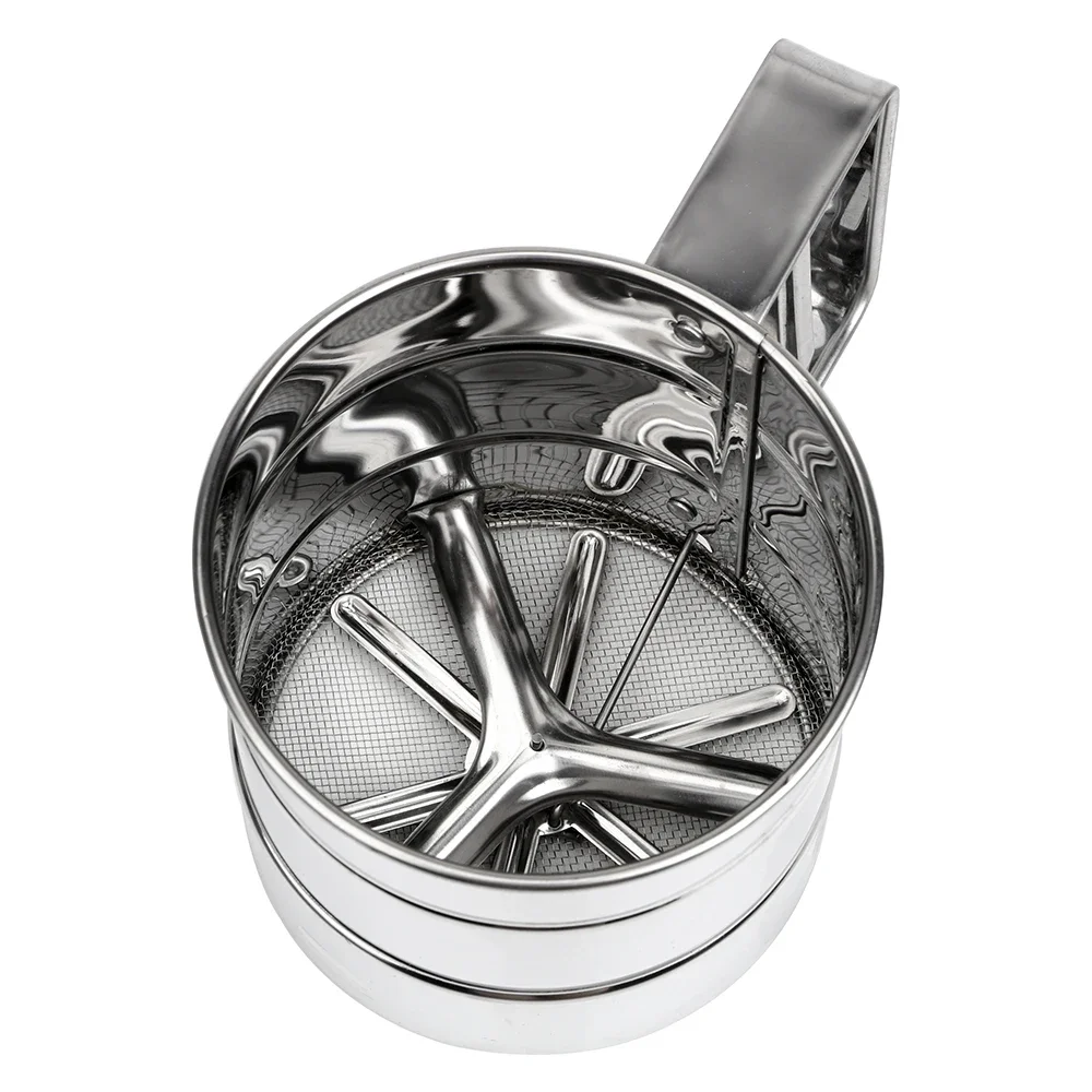 Powder Flour Mesh Sifter Cup Baking Icing Sugar Shaker Stainless Steel Sieve Cup Bakeware Pastry Baking Tools Kitchen Accesson flour sifter baking tools mesh strainer fine mesh strainer powder sieve powder sugar shaker