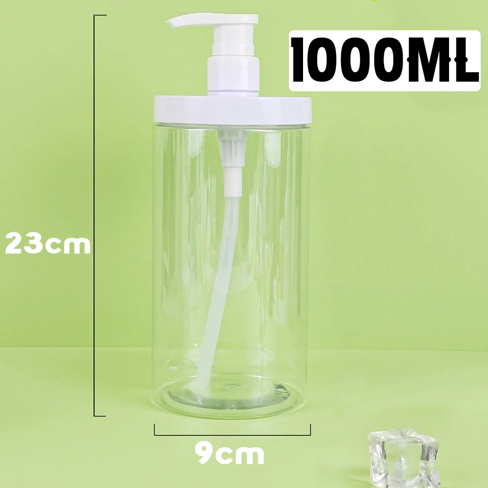 Refillable Wide Mouth Pump Bottle Dispenser for Soap or Travel Essentials (500ml/1000ml)