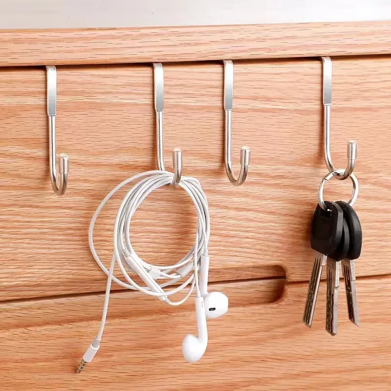 Description Picture 6 of itemMultifunctional S-shaped Hook 304 Stainless Steel Kitchen Bathroom Cabinet Door Back Storage Coat Rack Free Stamping Double