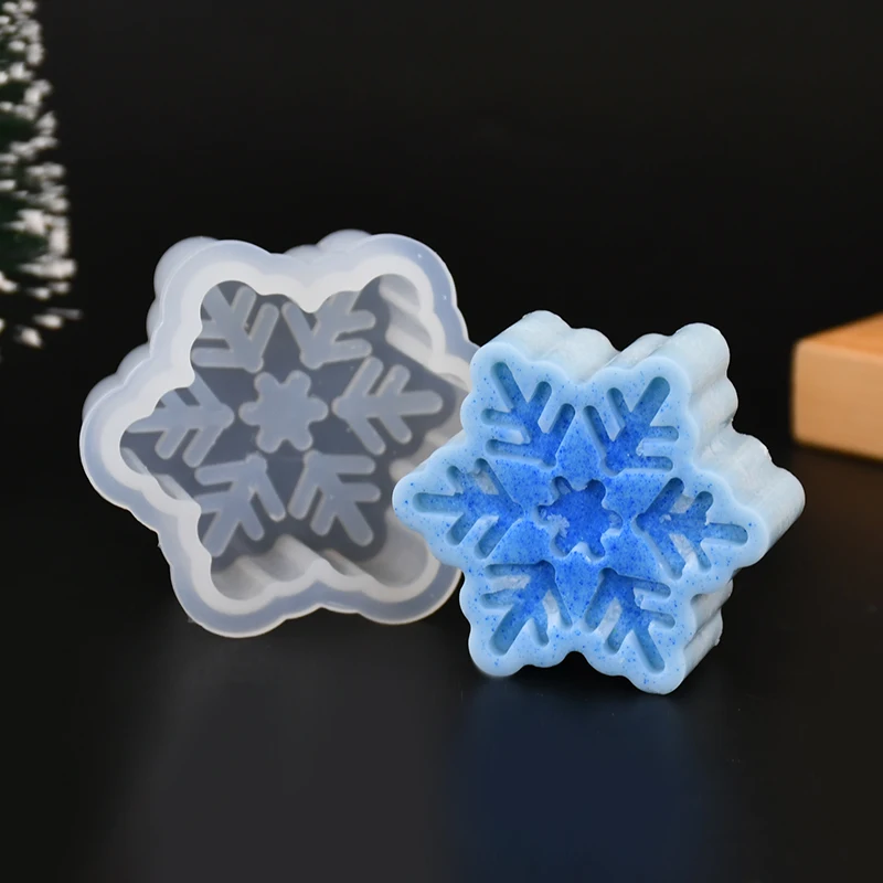 Christmas Silicone Candle Molds Snowflake Elk Xmas Tree DIY Home Decoration Craft Ornaments Soap Making Mold Tools New Year Gift