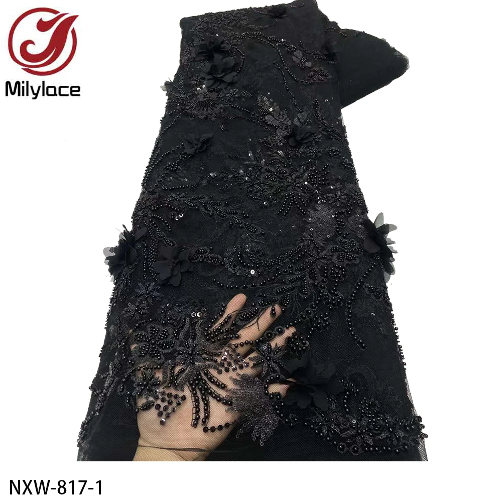 

Африканские бусины ручной работы, нигерийские блестки с жемчугом, кружевом, французская Тюлевая ткань для детской одежды