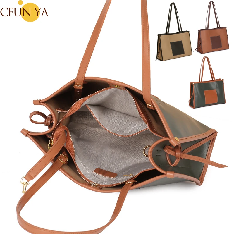 

CFUN YA Luxury Genuine Leather Women's Bag Large Female Handbags Travel Shoulder Bag Designer Tote Bag Sac A Main Femme 2023