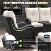 7 Pieces Outdoor Patio Furniture Set with Fire Pit Table, Rattan Wicker Swivel Rocker Chairs Sets with Swivel Glider 5