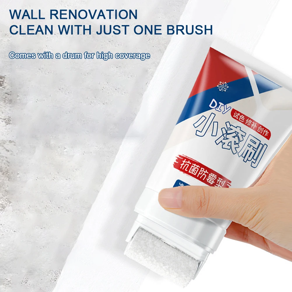Description Picture 2 of itemRepair Wall Paint with Small Roller Brush White Repair Wall Paste Dirt Cover Old Wall Renovation Paint Anti-Bacteria Mould Type
