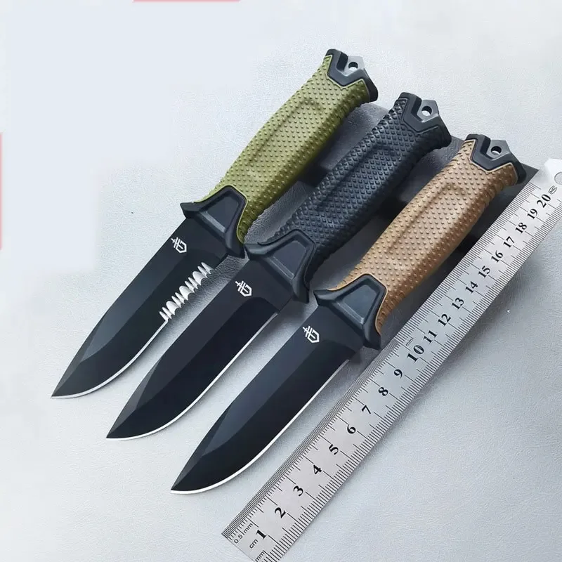 Couteau Pliant Militaire De Camping - Acier Survie, Poignée Métal, Marron - Générique, Neuf