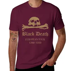 European Tour Custom Design Black T - Shirt - Men's Plus Size Slim Fit - S (Maroon)