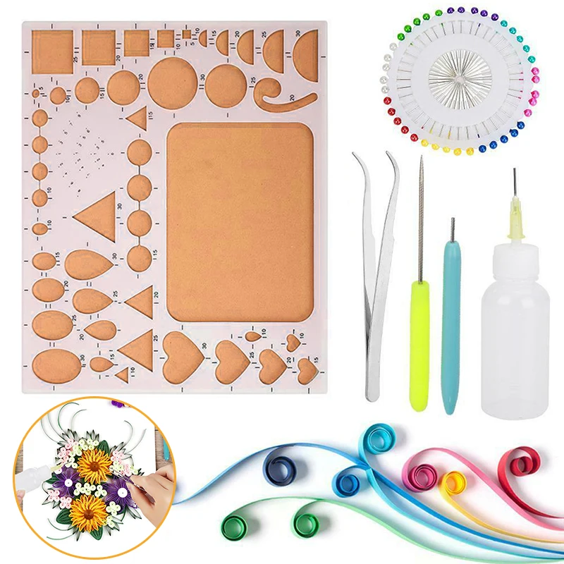 New DIY Paper Quilling Tools Set Template Mould Board Tweezer Needles Pen Kit