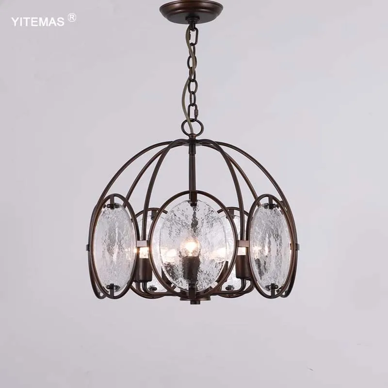 

American retro dining room chandelier simple iron creative villa study entry foyer small chandelier