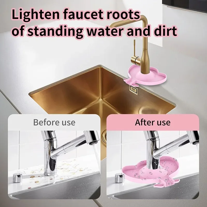 Kitchen Silicone Faucet Mat Flower Sink Splash Pad Drain Pad Bathroom Countertop Protector Shampoo Soap Dispenser Quick Dry Tray faucet mat,kitchen faucet splash pad