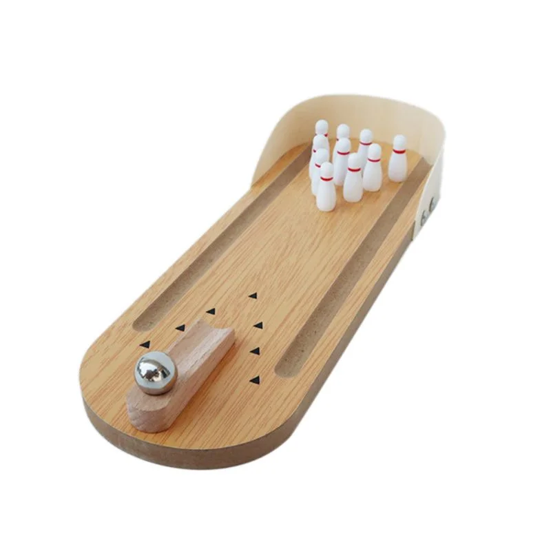 

Puzzle Wooden Mini Bowling Ball Parent-child Interactive Board Game Leisure Decompression Indoor Game Ball Toy Gifts