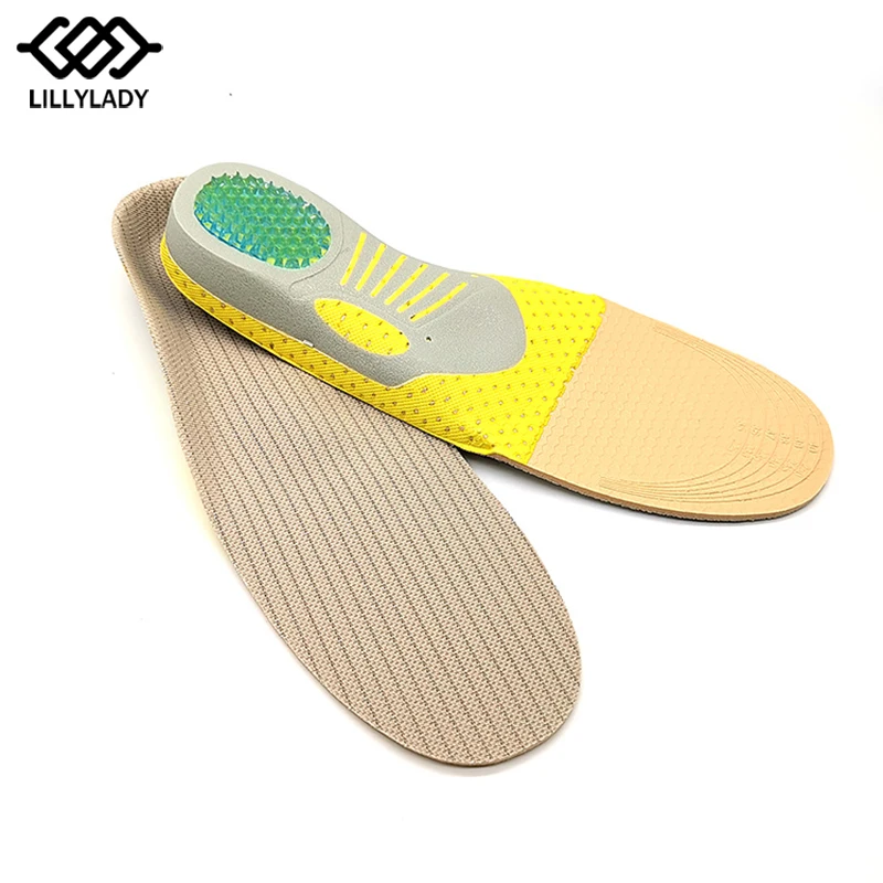 Sport Running Gel Insoles For Feet Man Women Shoes Sole Orthopedic Pad Massaging Shock Absorption Arch Support Health Care