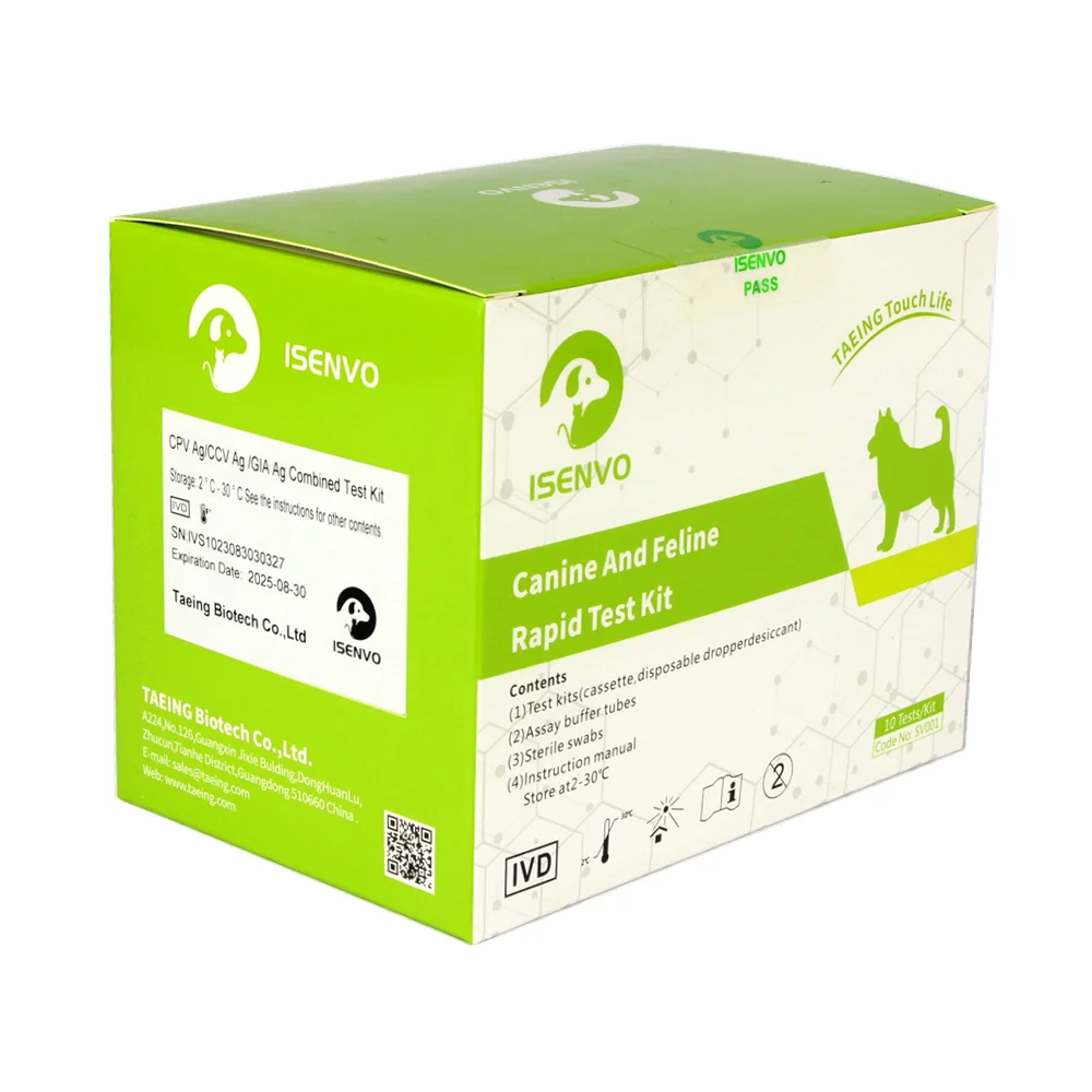 Dog Virus Detection Card 10 Pcs Canine CPV+CCV+GIA Ag Combo Rapid Test Kit Home Test For Dogs Puppy
