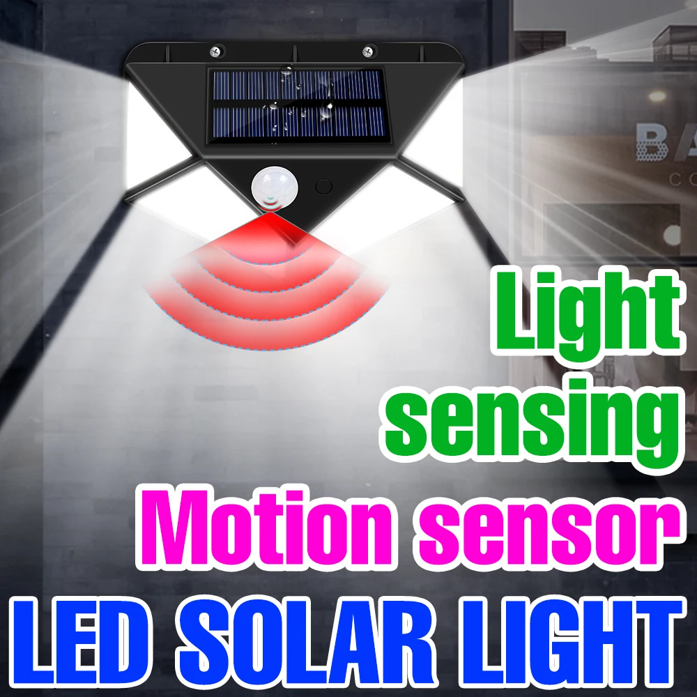 

LED Solar Garden Light Outdoor Floodlight IP65 Waterproof Spotlight PIR Motion Sensor Wall Lamp Exterior Decoration Street Lamp
