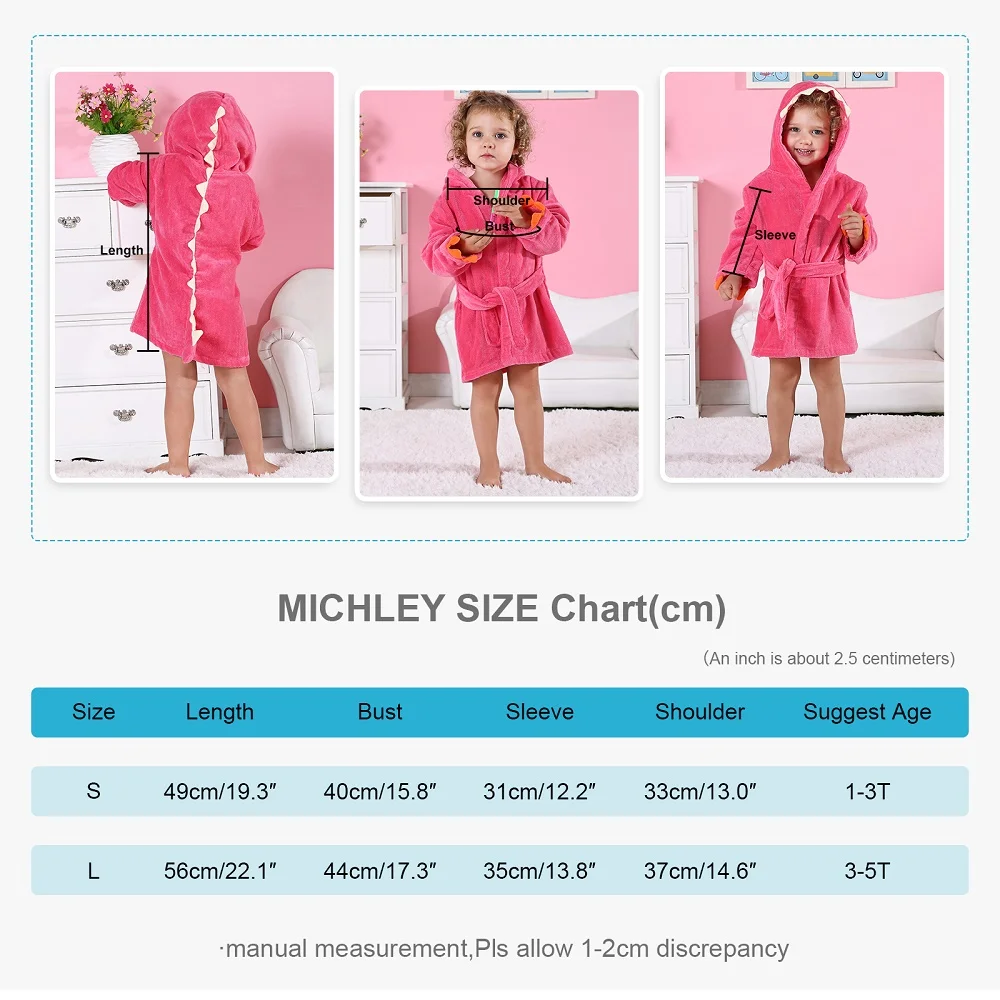 MICHLEY Dinosaur Baby Bathrobe 4