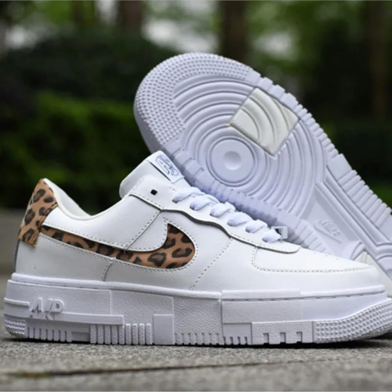 

New Leopard Fashion Nike Air Force 1 Men and Women Skateboarding Shoes Outdoor Sport Sneakers Shock Absorption