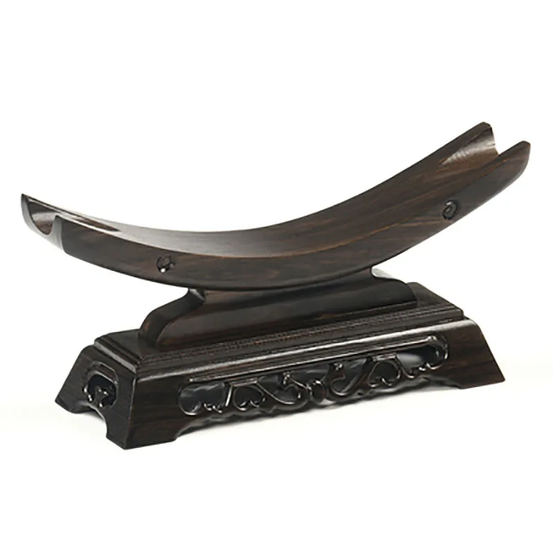 Sandalwood Carved Ivory Bracket, Ox Horn Tray, Wooden Sword Display, Katana Stand Holder, Crescent Collectible Exhibition Wood