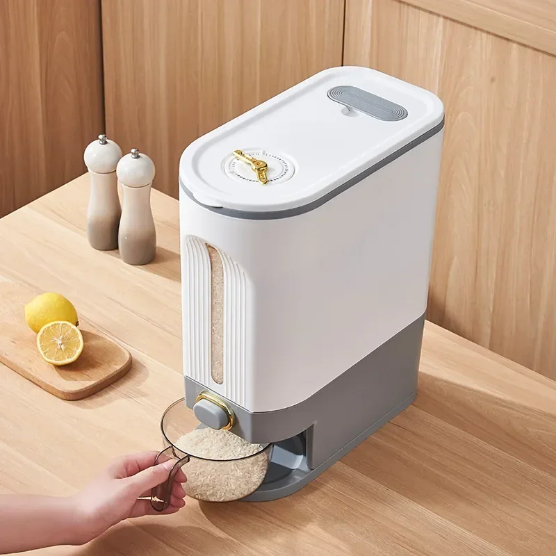 

Cereal Container Lid Dispenser Rice Proof Large Box Soybean Corn Kitchen Grain Storage With Capacity Moisture Household