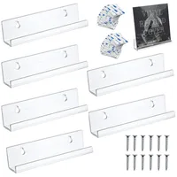 2/6/8pcs Acrylic Record Display Stand 12inch Clear Wall Mounted Vinyl Record Holder Shelf LP Record Album Storage Rack 1