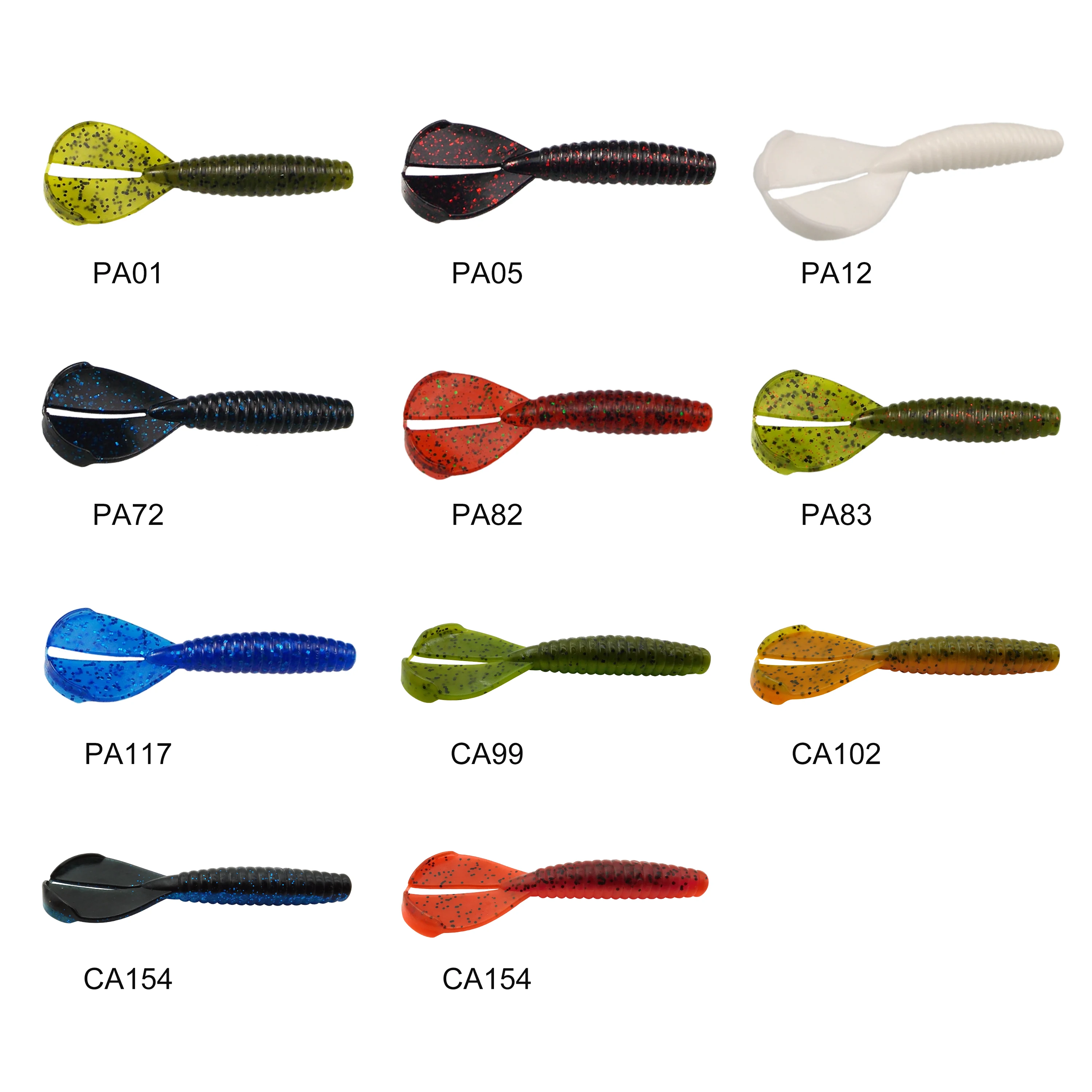 ESFISHING-Señuelos de Pesca de silicona, cebo blando de doble cola, 90mm, 8 piezas, aparejos de plástico para lubina usada, novedad de 2023