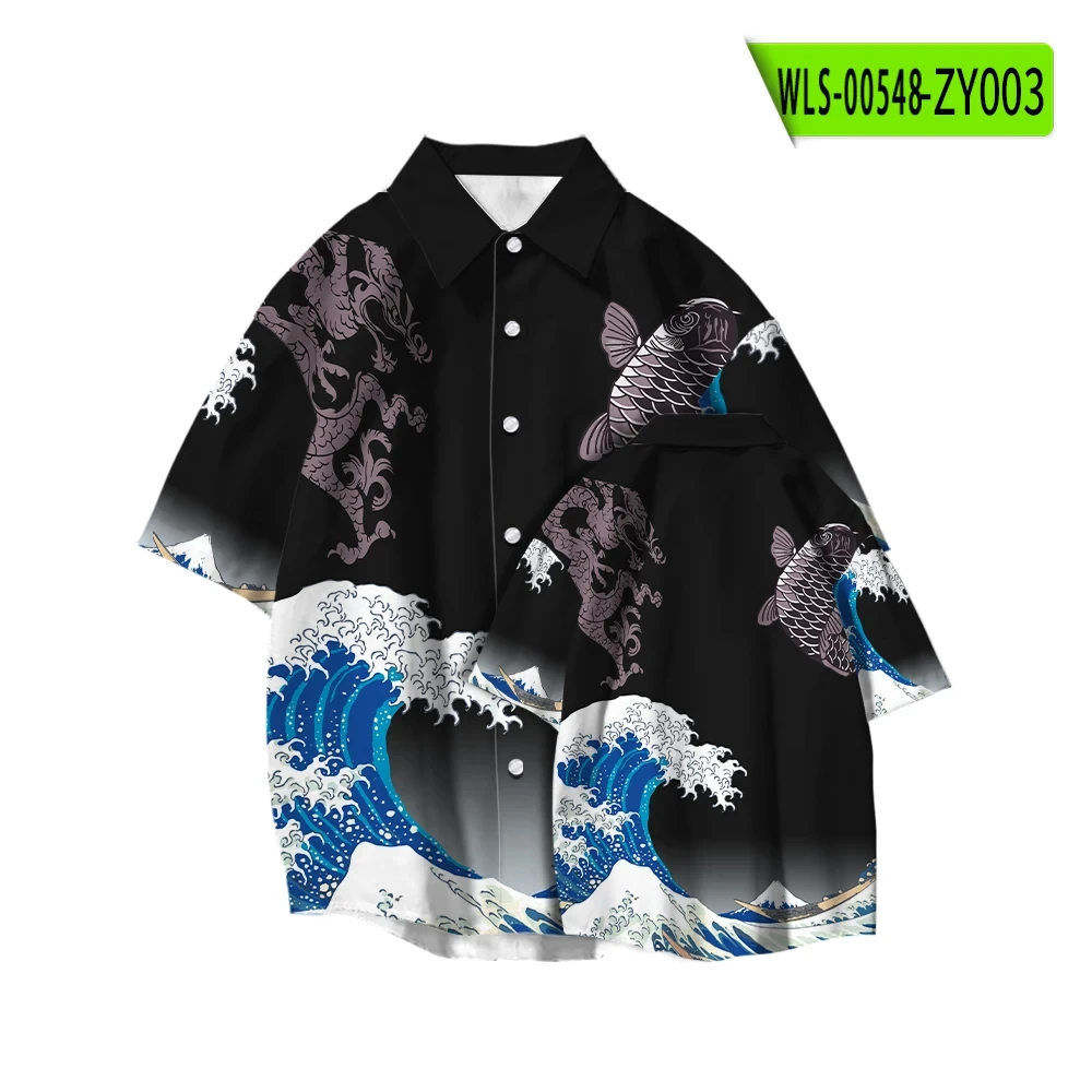 

Harajuku Style 3D Printed Shirts Men/Women Casual Fashion Short Sleeves Shirt Button Lapel Streetwear Oversized Unisex Clothing
