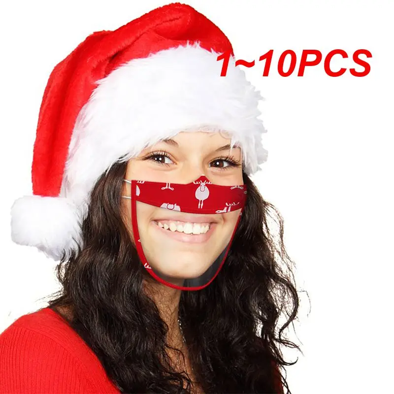 

1~10PCS Christmas Glasses Face Cover Ma-sk Santa Claus Elk Snowman Pattern Protective Ma-sk Splash-proof Dust Face Visible
