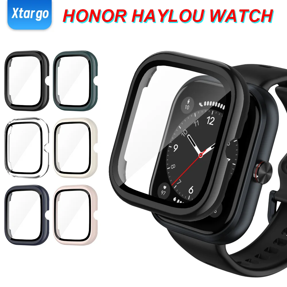 Durable PC + Tempered Glass Full Cover Smart Watch Protector