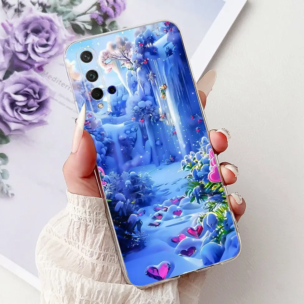 Cute Cat & Floral Design Phone Case for Huawei Honor 20/Nova 5T