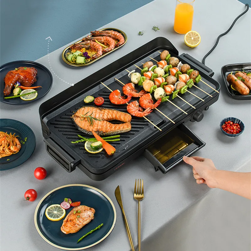 Indoor Grill Electric Nonstick BBQ Grill 1500W, Detachable Griddle