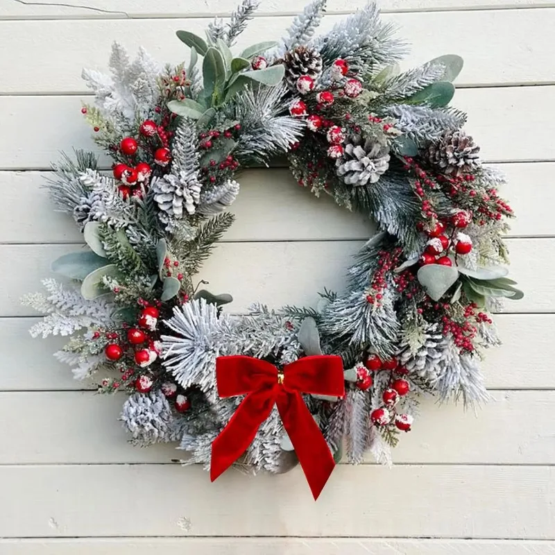 25pcs 2.5cm Velvet Bow Christmas Tree Decoration Pendant Christmas Day Atmosphere Decoration Prop