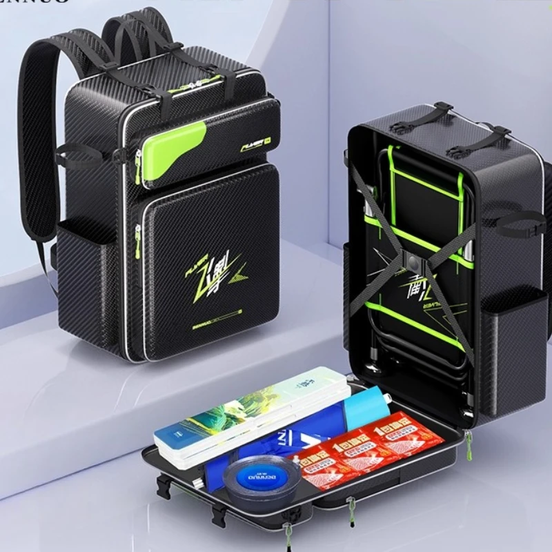 Multifunctional Fishing Chair Backpack, Outdoor Gear Carrier with Compartments, Durable Fishing Accessory Pack for Camping